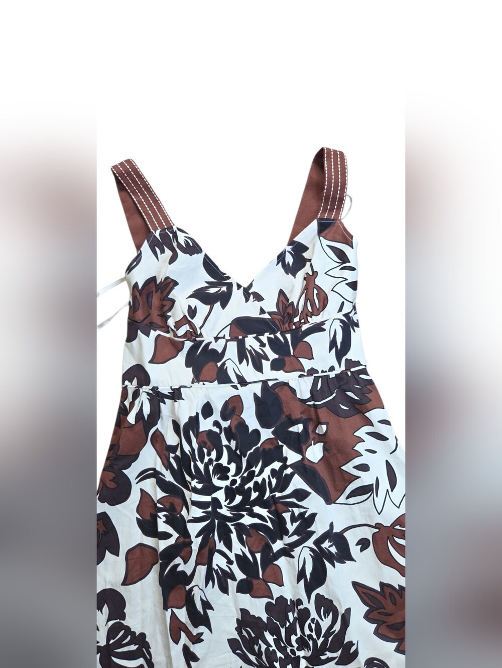 a.n.a Cream Midi Dress with Brown Floral Print - Picture 9 of 13